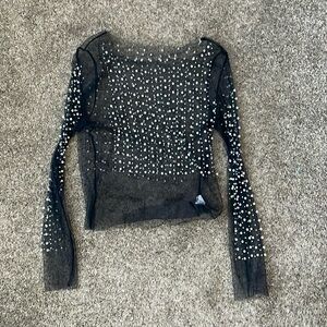 Beaded sheer shirt size medium excellent